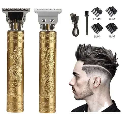 VintageT9 Hair Trimmers - Gold Dragon Usb Rechargeable Cordless Men Professional Barber Electric Haircut Razor